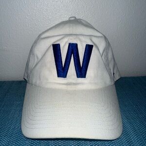 Chicago Cubs W Adjustable 47 Brand White Cap with Blue W Logo